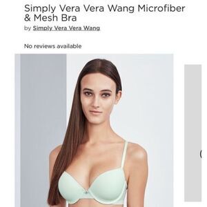 **NEW* Simply Vera Vera Wang intimates size 36D microfiber mesh Demi bra in aqua